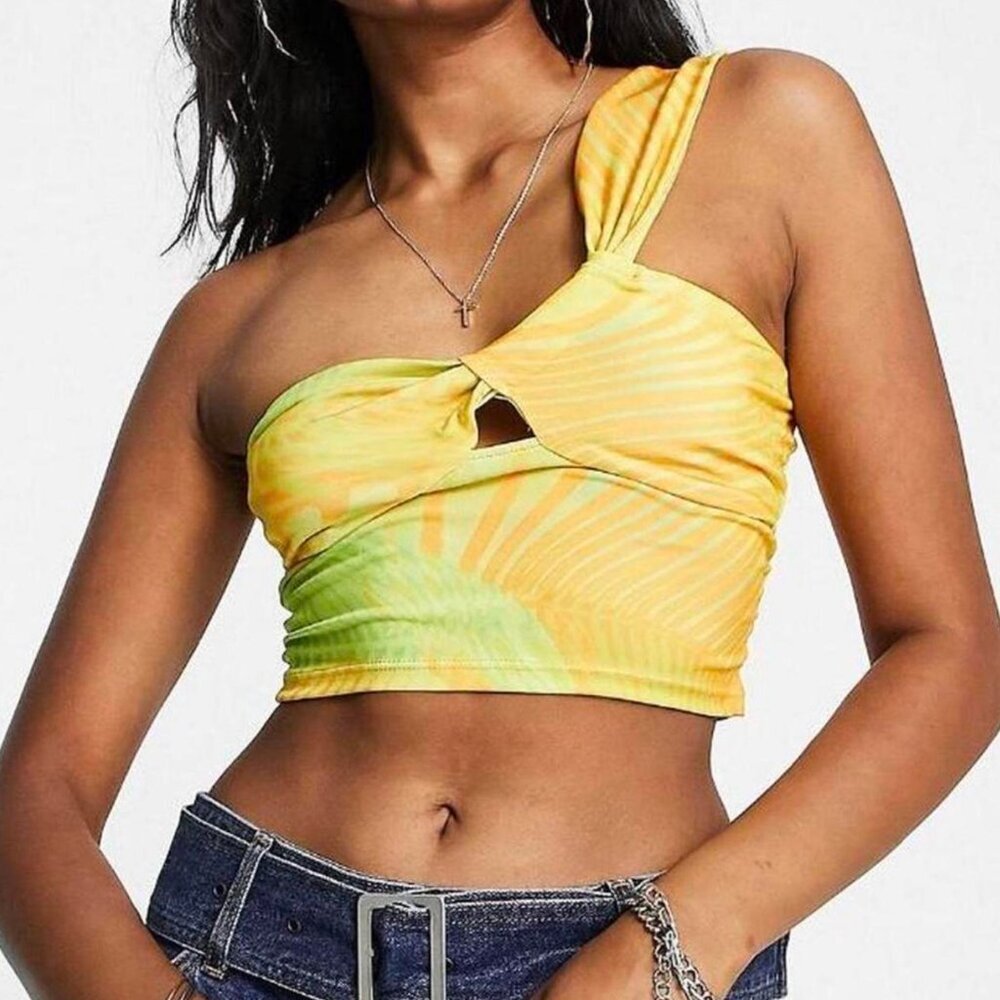 NWOT Bershka Yellow‎ Crop-top Size XS